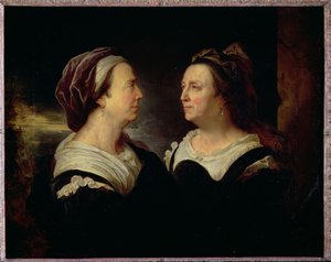 Retrato duplo de Marie Serre, mãe do artista, 1695